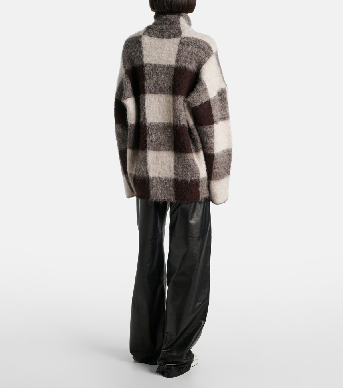 Proenza Schouler Kai checked alpaca-blend turtleneck sweater