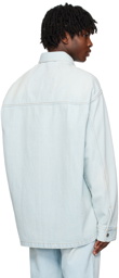 AMI Alexandre Mattiussi Blue Stud Denim Shirt