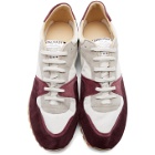 Spalwart Burgundy and White Marathon Trail Low Sneakers