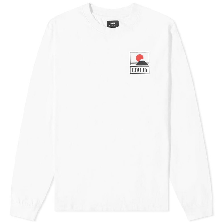 Photo: Edwin Men's Long Sleeve Sunset On Mt. Fuji T-Shirt in White