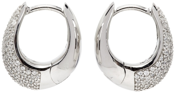 Photo: Tom Wood Silver Small Pave Ice Hoop Earrings