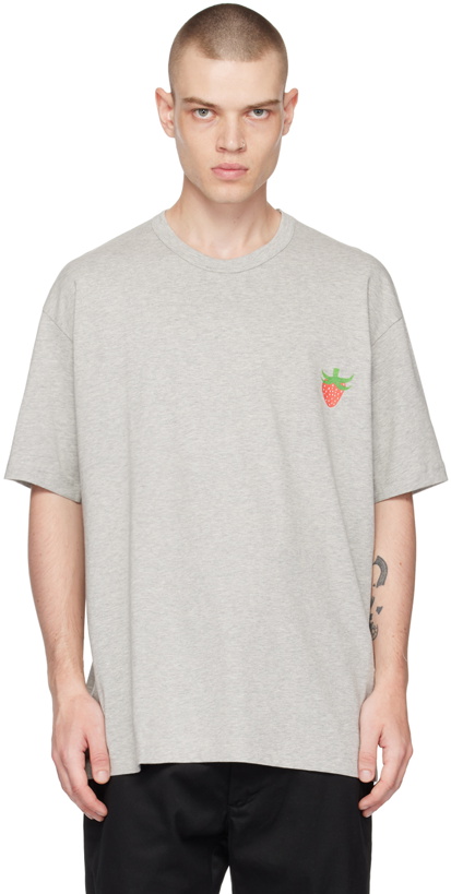 Photo: Comme des Garçons Shirt Gray Brett Westfall Edition Strawberry T-Shirt
