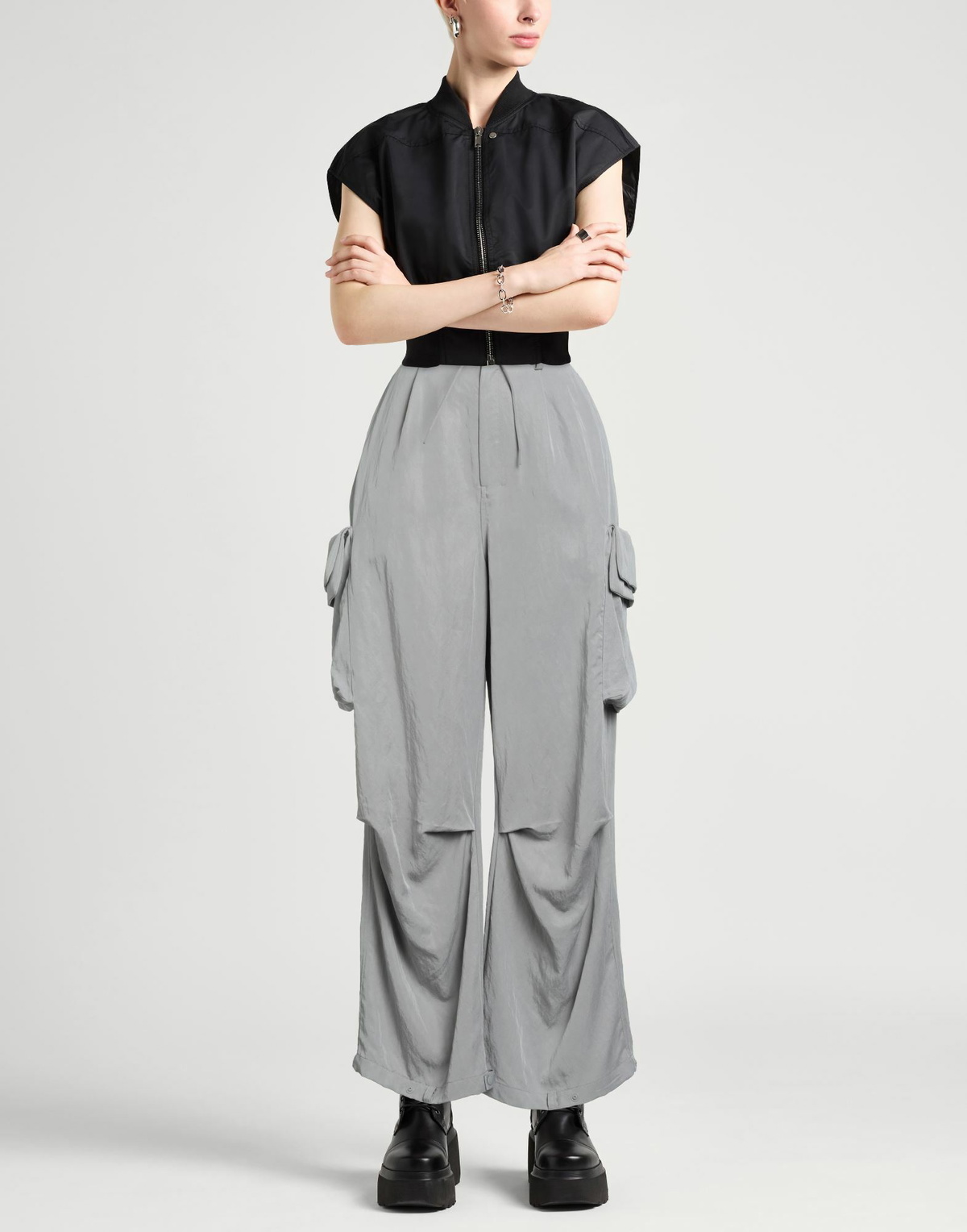 Y-3 Womens Pants in Grey
