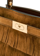 Tory Burch Lee Radziwill Mini Fringed Suede top Handle bag - Tan - One Size