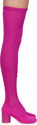 MM6 Maison Margiela Pink Thigh-High Sock Boots