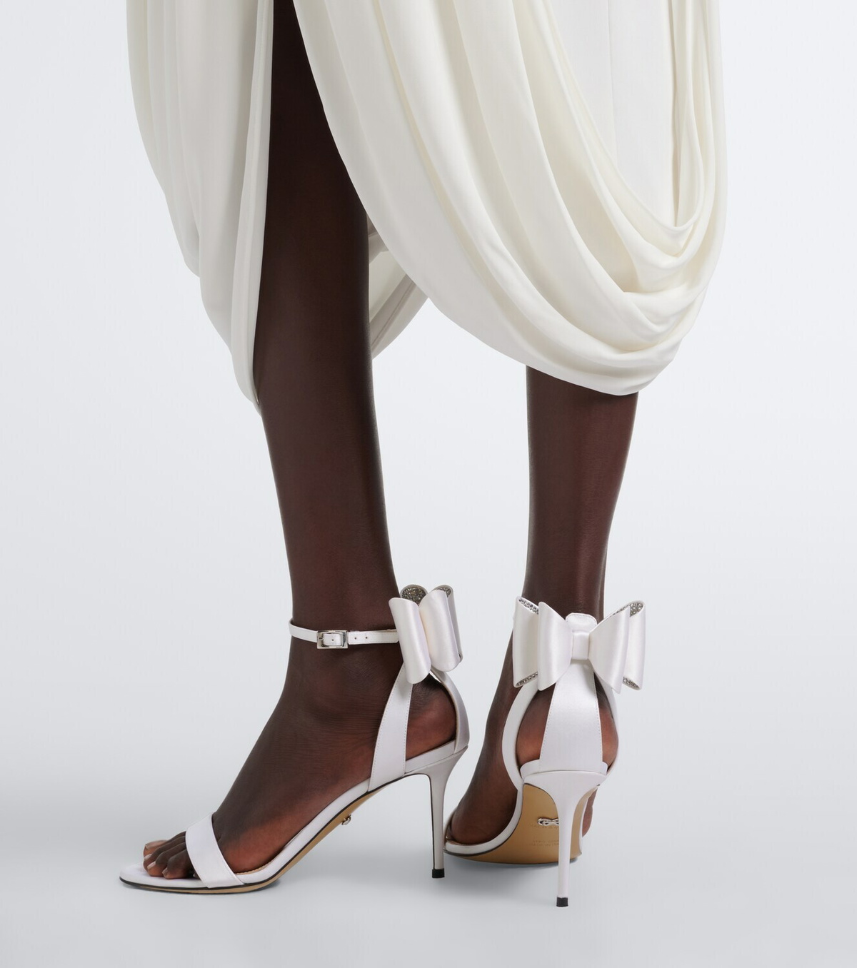 Mach & Mach Le Cadeau embellished satin sandals