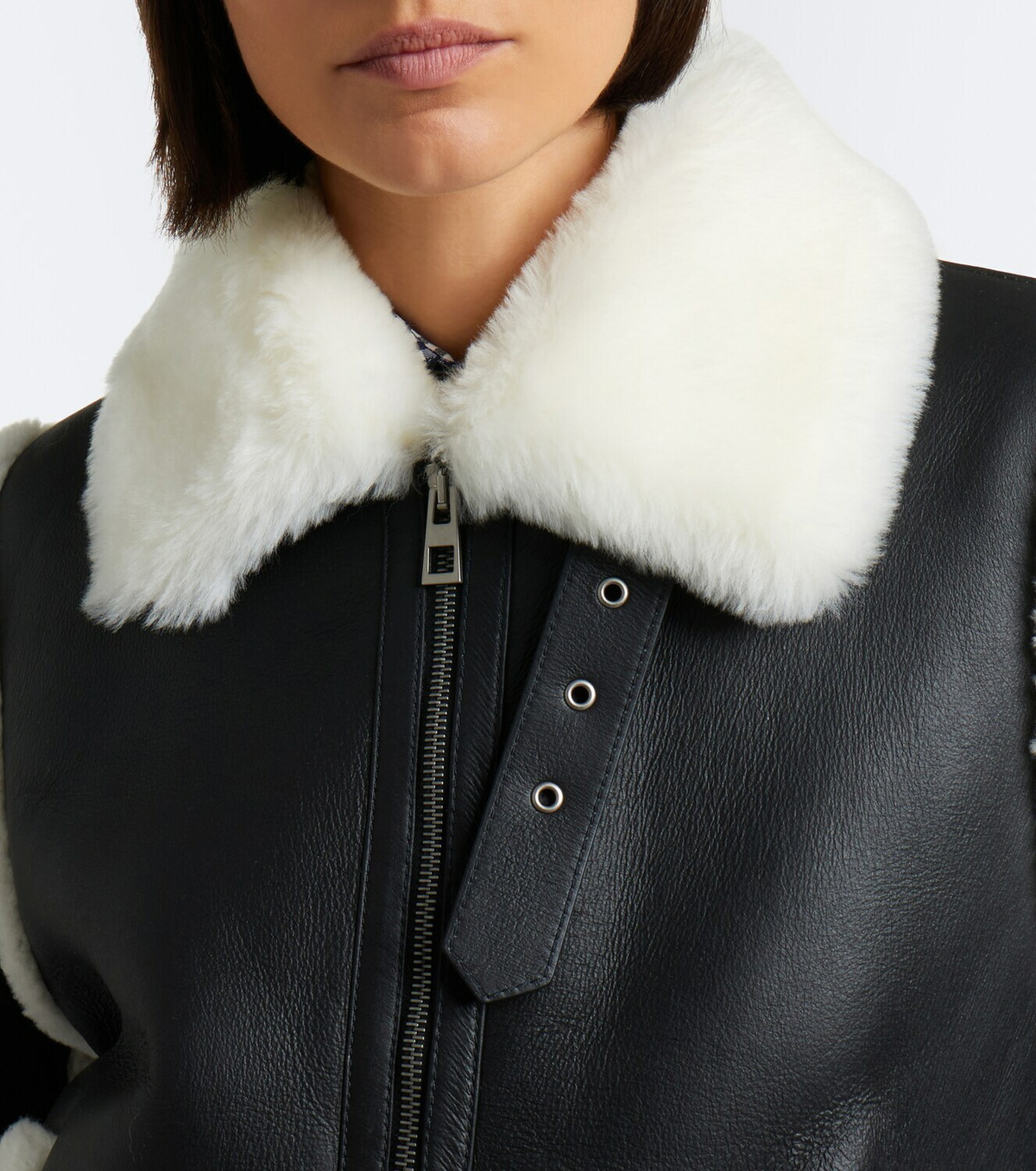 Loewe Shearling-trimmed leather jacket