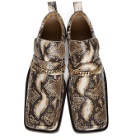 Martine Rose Brown Snake Square Toe Boot Loafers