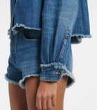 Alanui Fringed cropped denim overshirt