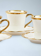 POLSPOTTEN Porcelain Teacup and Saucer Set