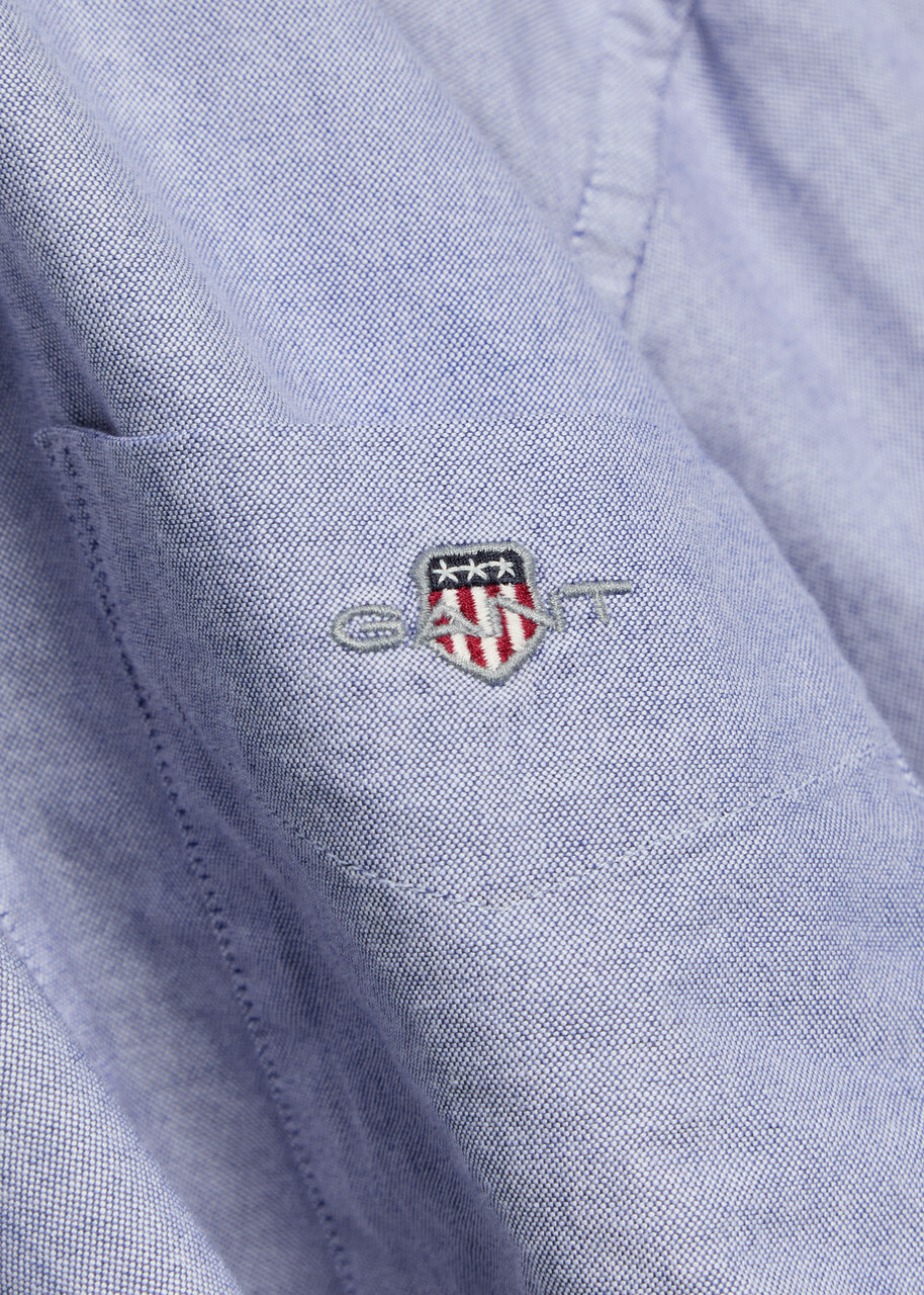 Gant Logo-embroidered Cotton Oxford Shirt Blue