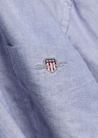 Gant Logo-embroidered Cotton Oxford Shirt Blue