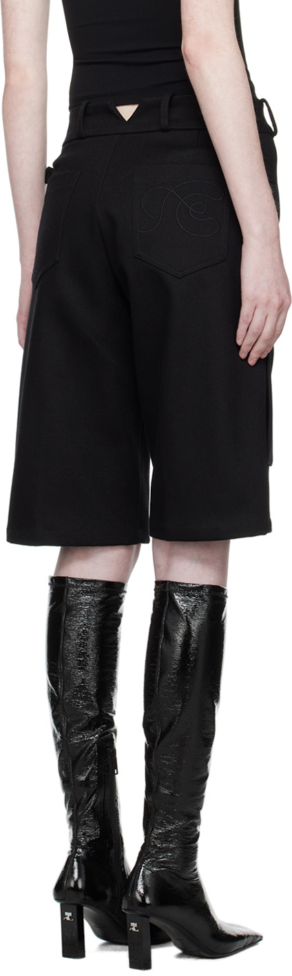 Fax Copy Express Black Embroidered Shorts