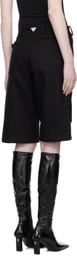 Fax Copy Express Black Embroidered Shorts