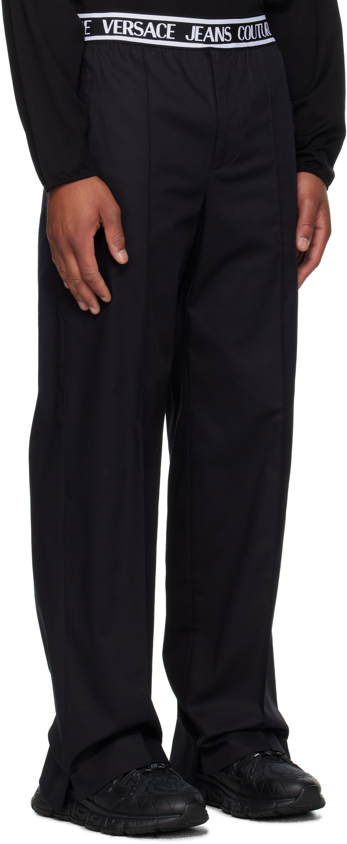 Versace Jeans Couture Black Logo Trousers