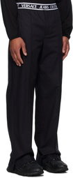 Versace Jeans Couture Black Logo Trousers