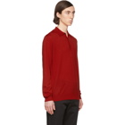 Lanvin Red Wool Long Sleeve Polo