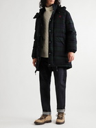 Polo Ralph Lauren - Quilted Checked Wool-Blend Hooded Down Jacket - Blue