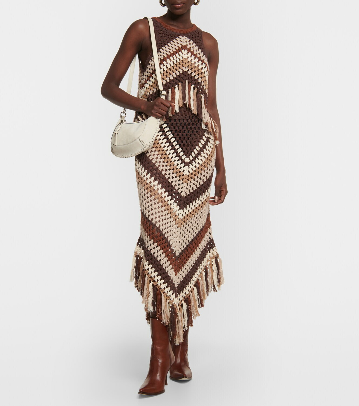 Dodo Bar Or Brejacha crochet midi skirt