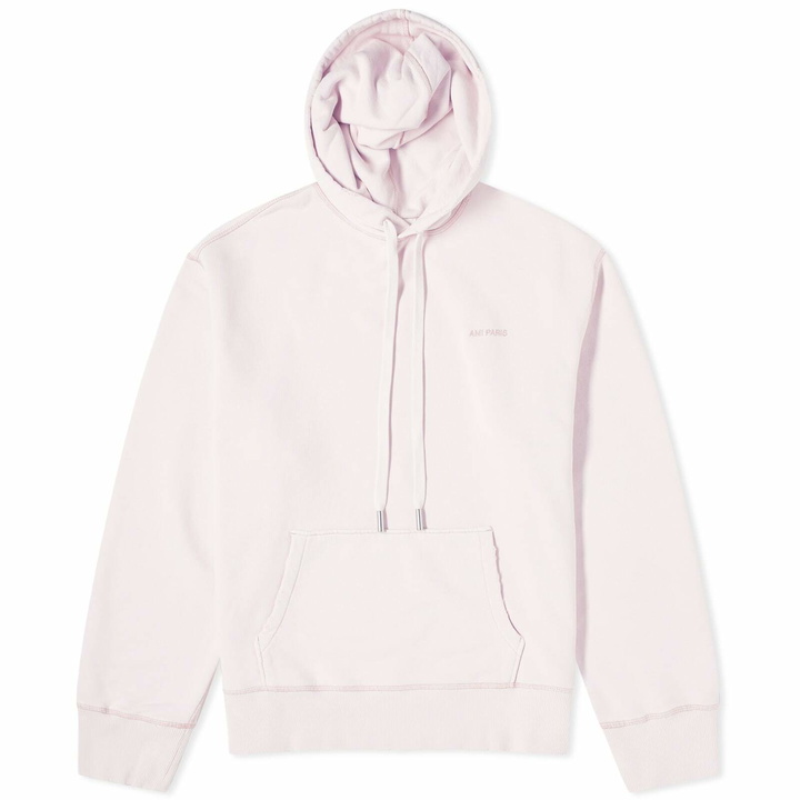 Photo: AMI Paris Women's AMI Fade Out Logo Hoodie in Pink