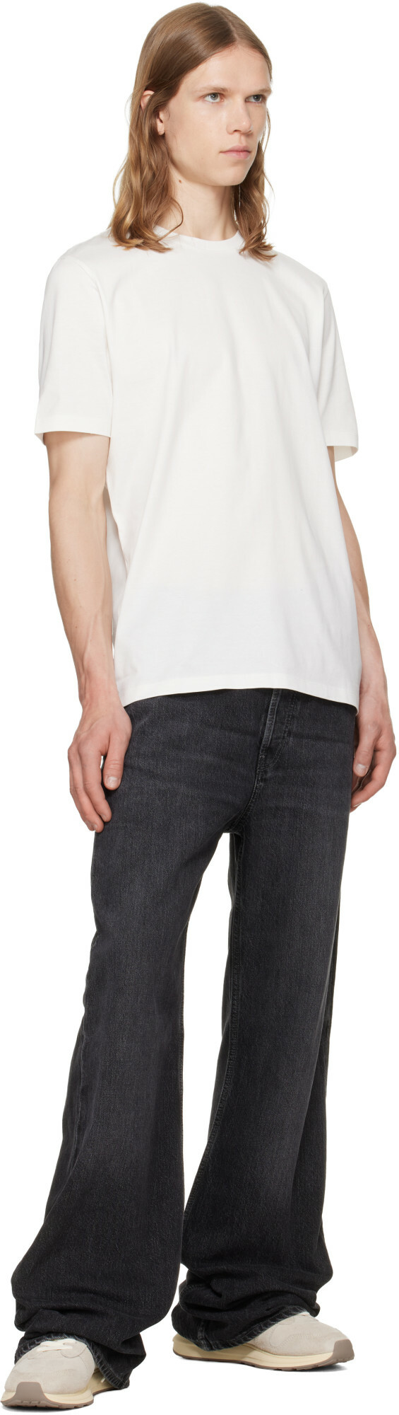 Hugo Beige Logo Detail Textured-Suede Sneakers