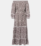Melissa Odabash Eclipse gathered printed midi dress