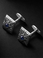 Buccellati - Rouche Silver Sapphire Cufflinks