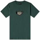 Pass~Port Men's Tea~Pot Embroidery T-Shirt in Forest Green