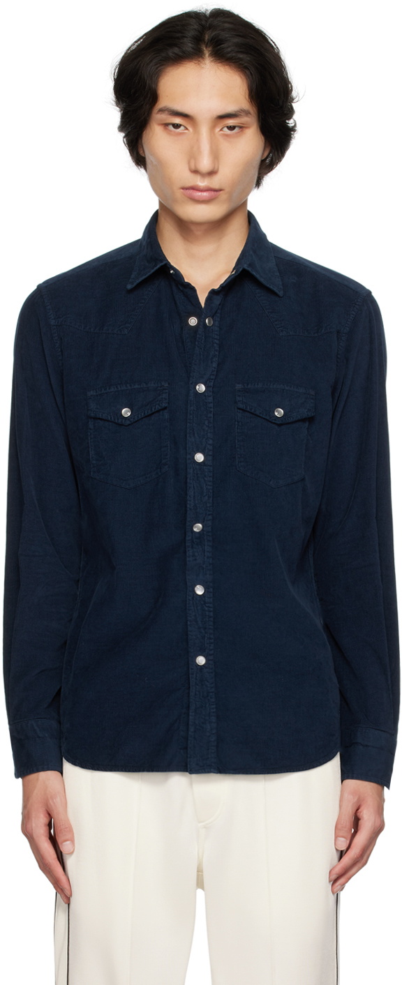 TOM FORD Navy Western Shirt TOM FORD