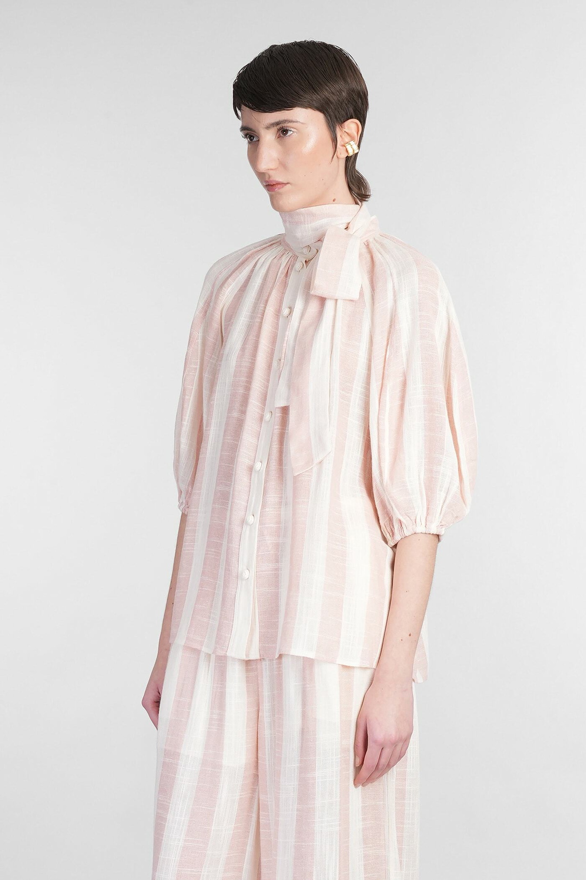 Zimmermann Beige Linen Pattern Shirt