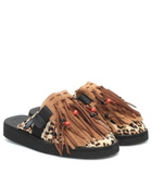 Alanui - x Suicoke leopard-print calf hair slippers