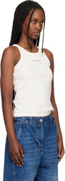 Maison Kitsuné Beige 'Maison Kitsuné Paris' Ribbed Tank Top