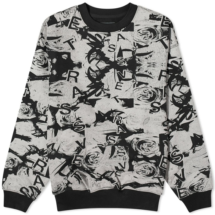 Photo: PACCBET Men's Roses Crew Neck Knitted Jumper in Black