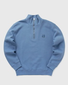 Maison Kitsune Bold Fox Head Patch Comfort Half Zip Sweatshirt Blue - Mens - Half Zips
