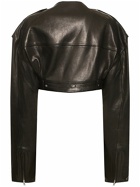 RICK OWENS Cropped Leather Biker Jacket