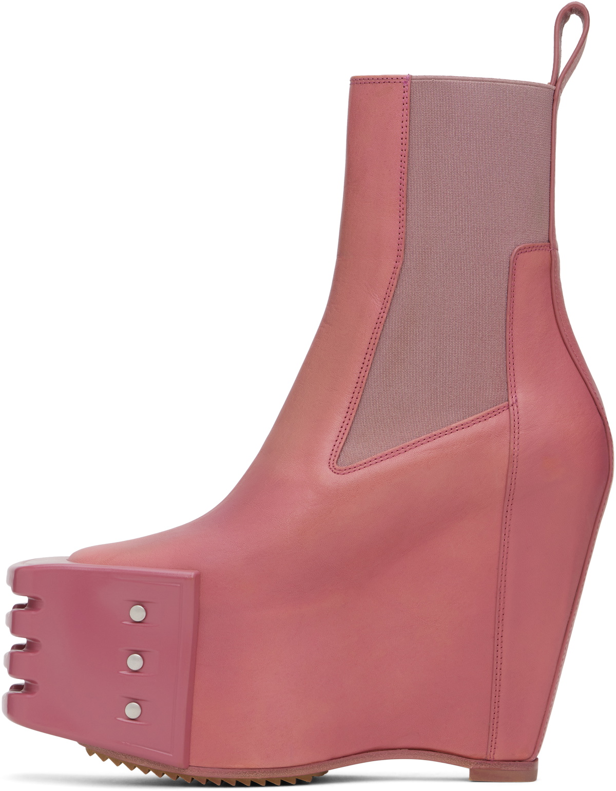 Rick Owens Pink Porterville Grilled Wedge Beatle Chelsea
