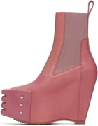 Rick Owens Pink Porterville Grilled Wedge Beatle Chelsea Boots