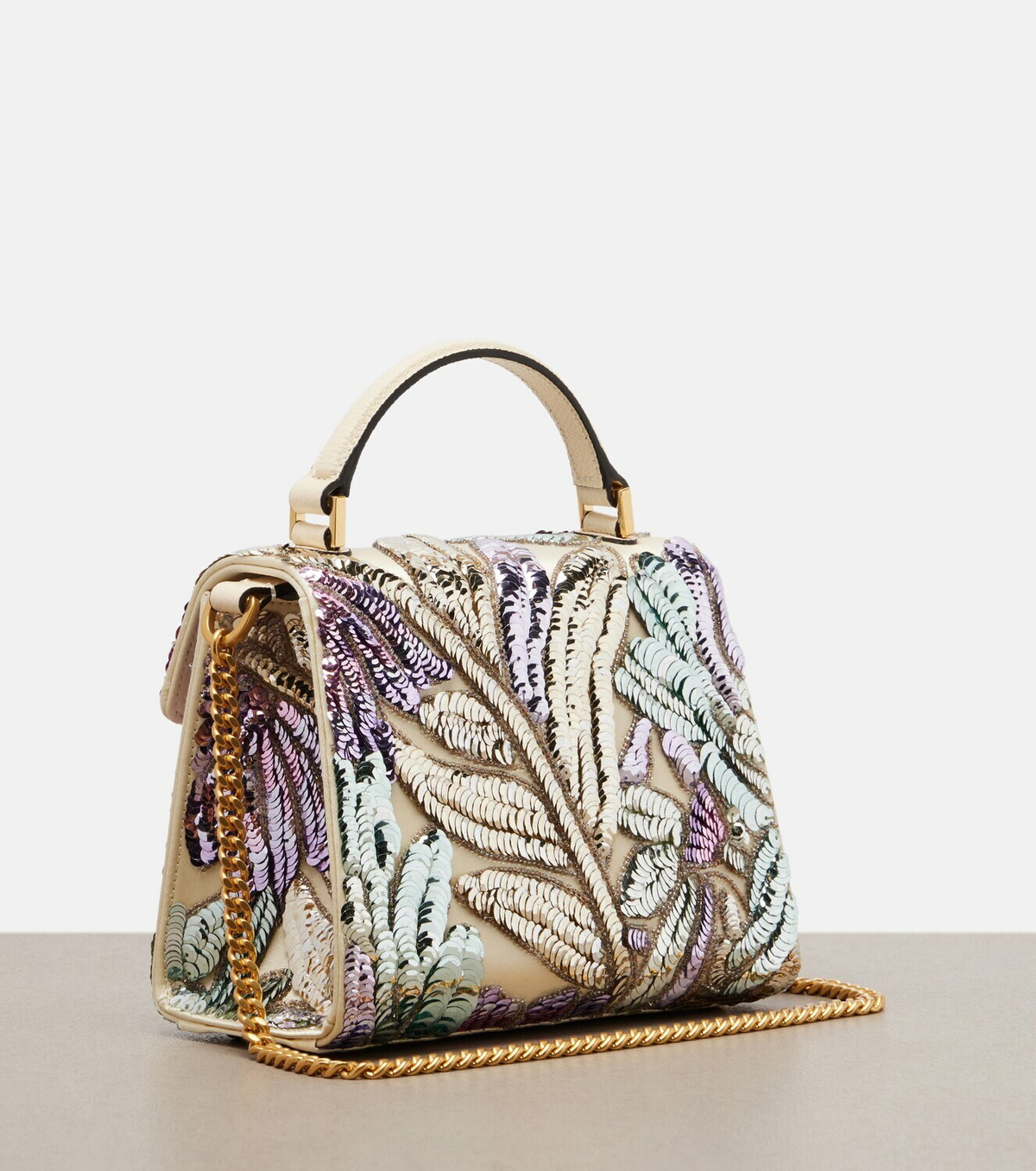 Valentino Garavani VSling Mini sequined satin top-handle bag