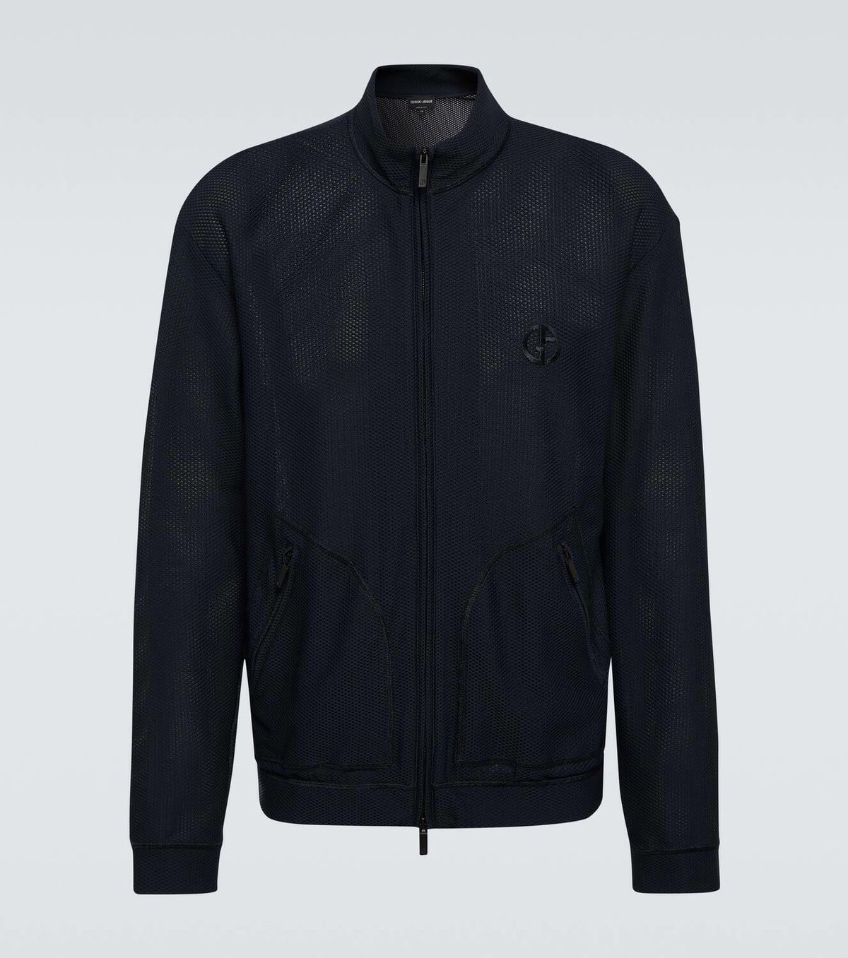 Giorgio Armani Logo embroidered blouson jacket Giorgio Armani