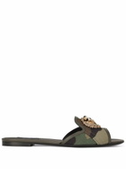 DOLCE & GABBANA - Leather Logo Flat Sandals