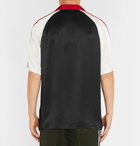 Gucci - Camp-Collar Webbing-Trimmed Satin Shirt - Men - Black