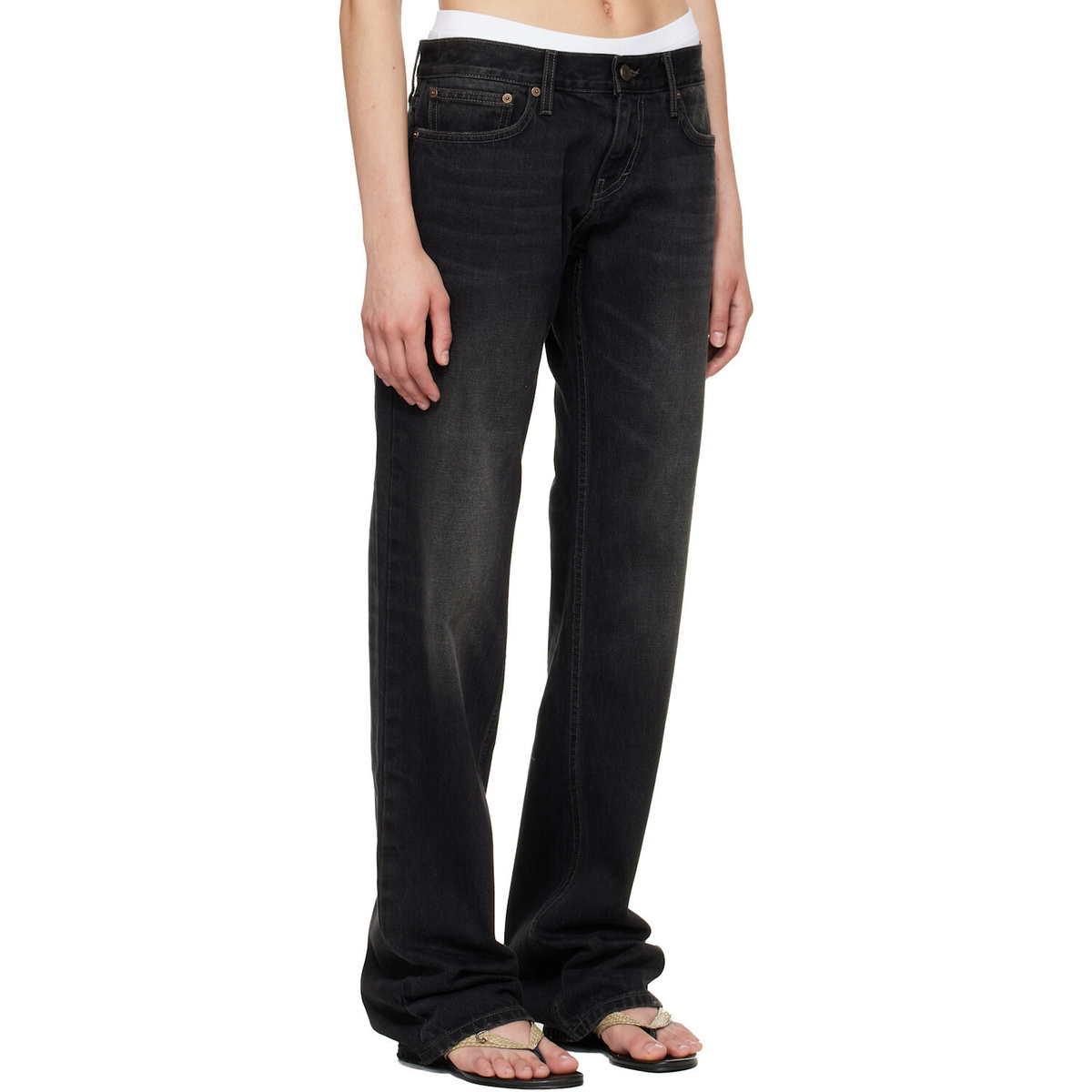 Raimundo Langlois Black Slim Straight Jeans