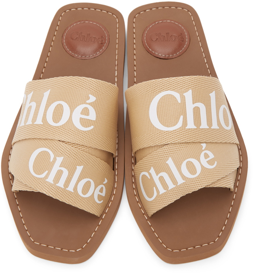 Chloé Women's Woody Linen Sandals Beige main image 1