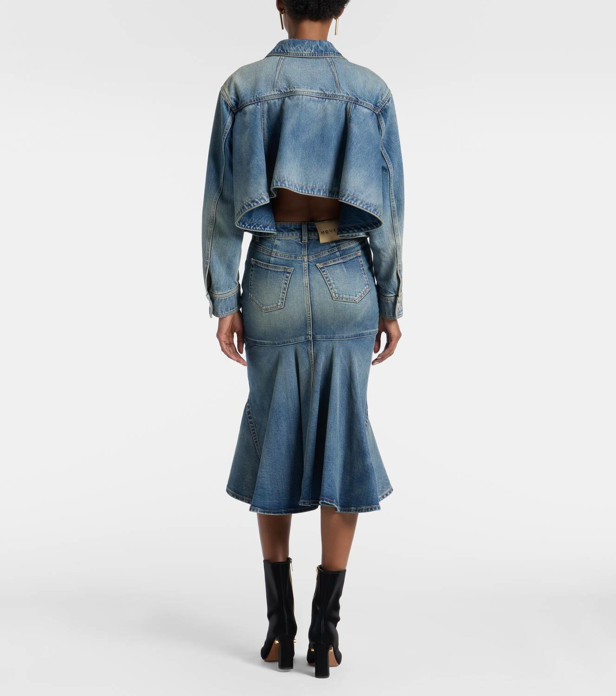 McQueen Peplum denim jacket
