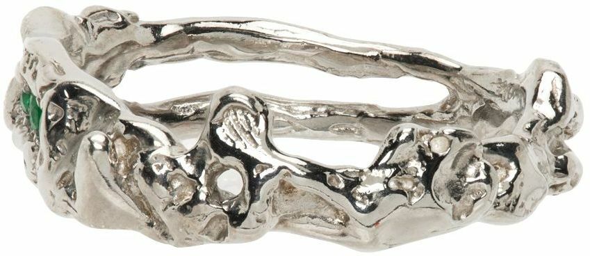 Vasiliki Silver Oysterling Gemstone Ring
