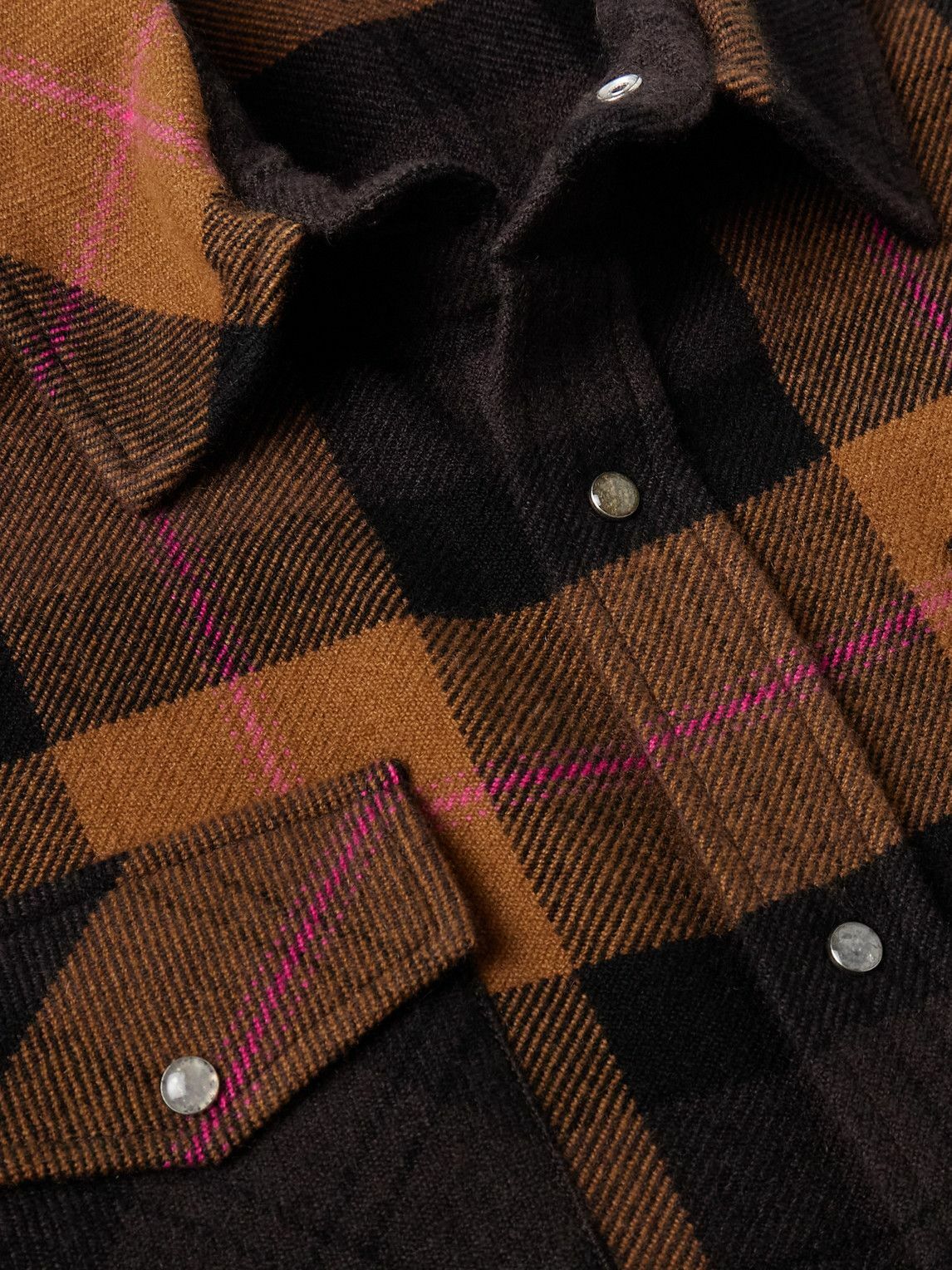 God's True Cashmere - Checked Cashmere Shirt - Orange