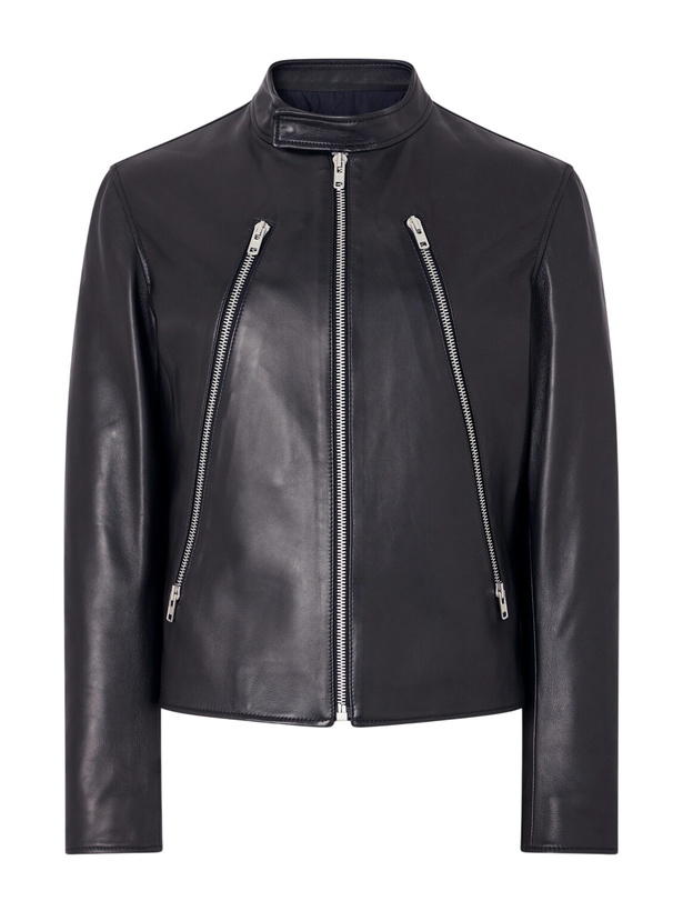 Photo: Maison Margiela - Zip-Detailed Leather Biker Jacket - Black