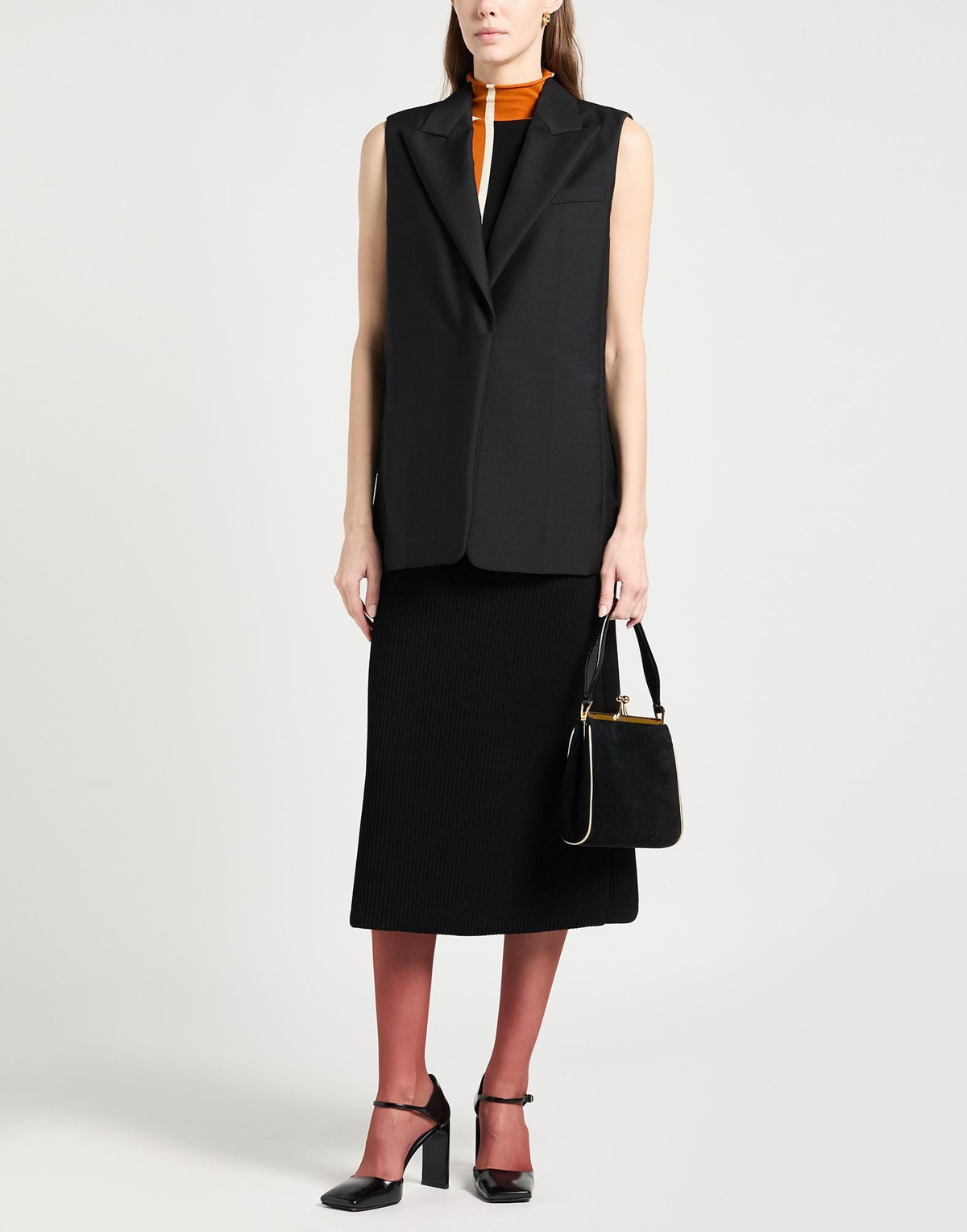 Fendi Womens Tailored Vest in Black