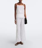 Eres Corail embroidered linen top