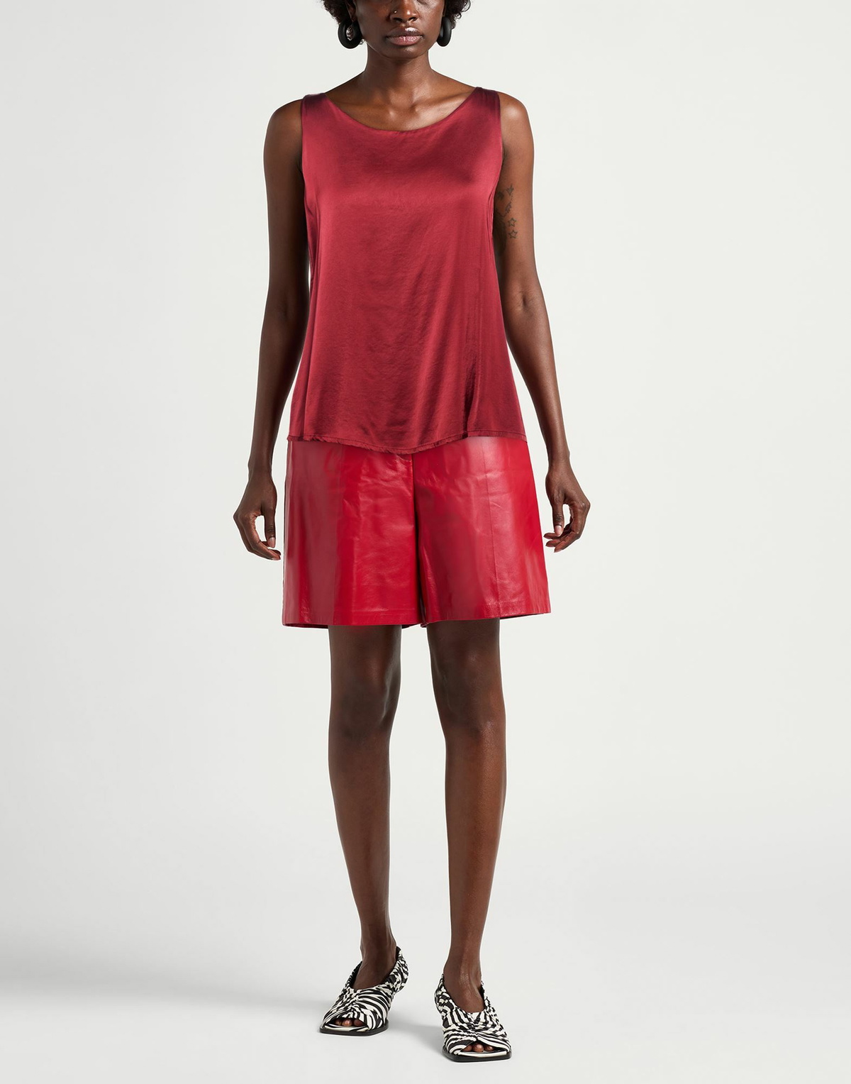 Manila Grace Womens Top Burgundy